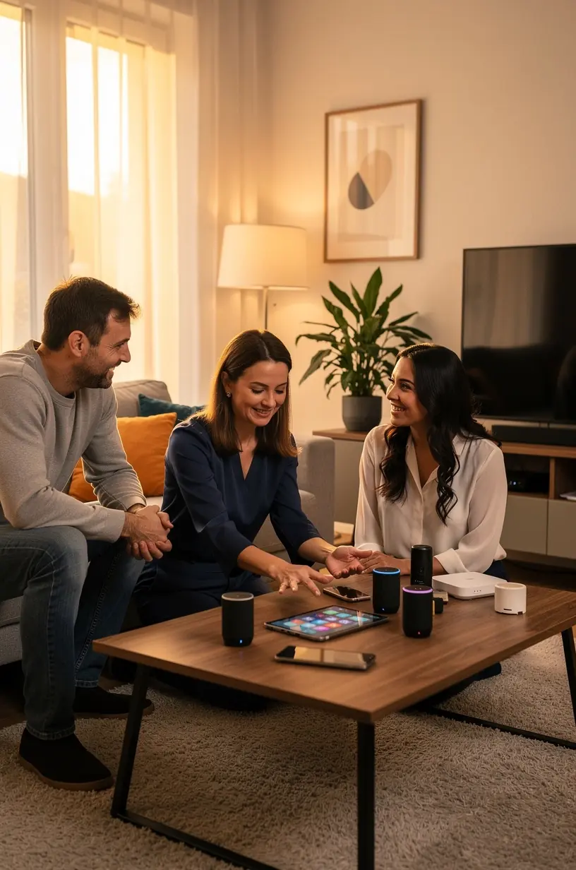 Techniker installiert ein zentrales Steuersystem für Smart-Home-Geräte in einem deutschen Haushalt.